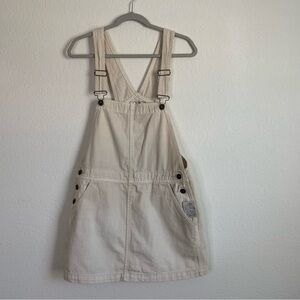 Free people Womens cream denim cotton overalls dress 31